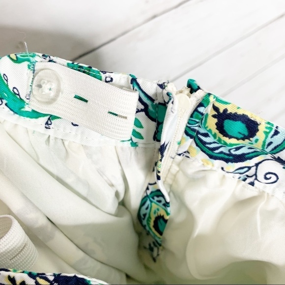 Janie & Jack High Waist Wide Leg Floral Paisley Green White Pants Girls Size 5 - Picture 8 of 11